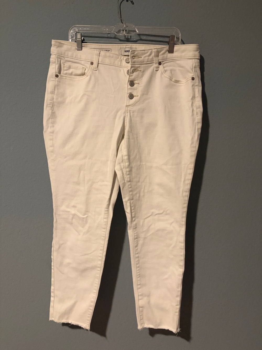 Sonoma White High-Rise Ankle Jeans with Button Fly